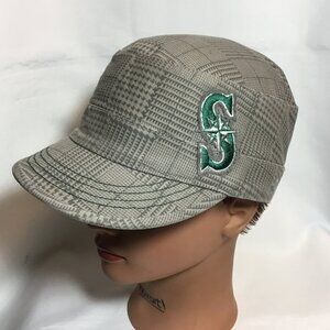Women's Seattle Mariners 47 Brand Cadet Military Army Strapback Houndstooth Tan
